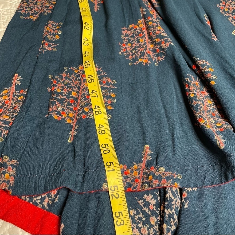 Chic and Flowy Full Length Maxi Dress Embroidered Jewel Tone Teal Blue Size XL - Picture 6 of 13